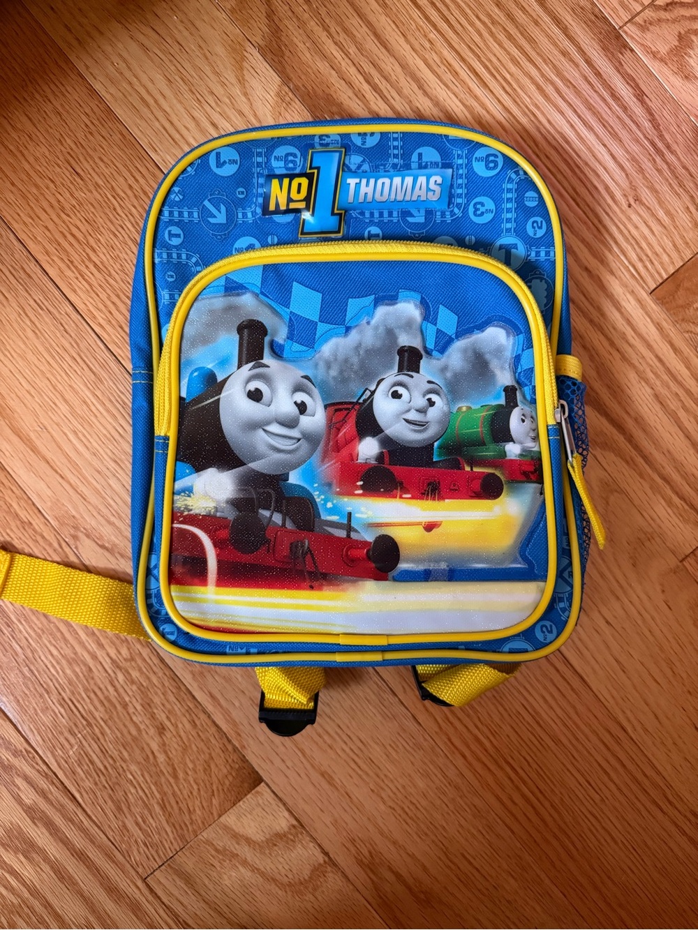 Thomas & Friends Blue and Yellow Kids School Backpack with Engine Graphics